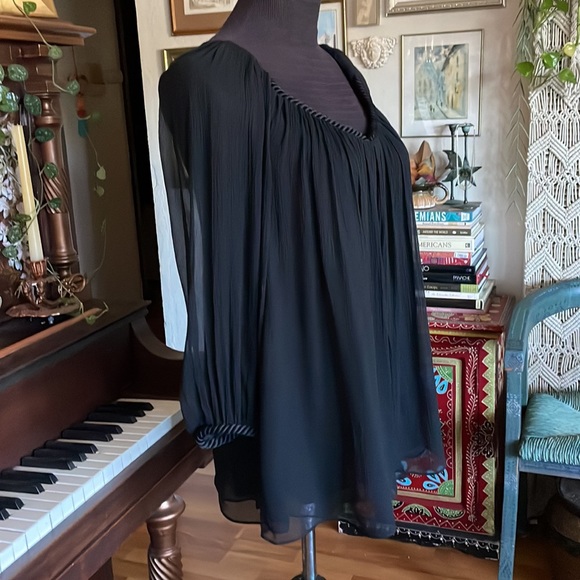 DVF black chiffon silk blouse - Picture 6 of 17